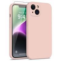 Lunso - iPhone 15 - Hoesje Flexibel silicone Backcover - Lichtroze - thumbnail