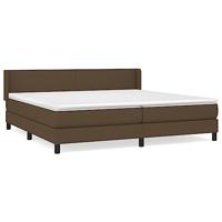 Boxspring met matras stof donkerbruin 200x200 cm - thumbnail