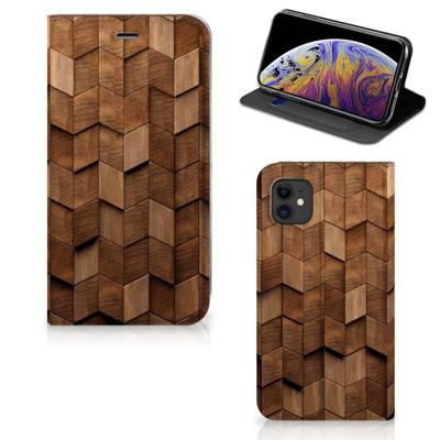 Book Wallet Case voor Apple iPhone 11 Wooden Cubes Book Wallet Case voor Apple iPhone 11 Wooden Cubes