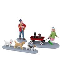 Lemax puppy parade, set of 3 kerstdorp figuur type 5 2023 - thumbnail
