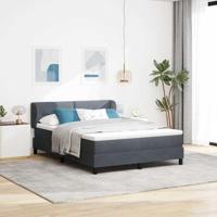 Boxspringbed met matras Donkergrijs 140 x 190 cm Fluweel - thumbnail