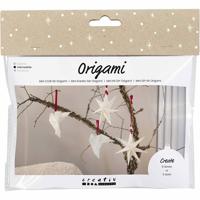 Creativ Company Mini hobbyset origami, duiven/sterren, donkerrood, off-white, 1 doos - thumbnail