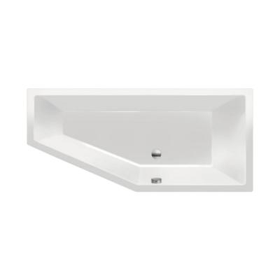 Ruimtebesparend bad Xenz Society compact | Rechts | 180x80 cm | Incl.Badafvoer | Met overloop | Acryl | Antraciet mat