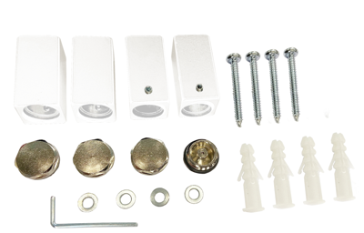 Wiesbaden Bevestigingsset tbv Sierradiator Tower m/o aansl. Wit