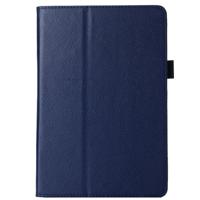 Litchi textuur horizontale Flip PU lederen beschermhoes met houder voor iPad mini 4 (donkerblauw) - thumbnail