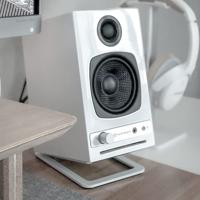 Audioengine HD3 Wireless Speakers with Bluetooth - 60W Powered Computer Speakers for Desktop Monitor and Home Music System with aptX HD Bluetooth, AUX, USB, RCA, 24-bit DAC (White, Pair) - thumbnail