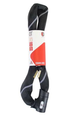 Qtcycletech Art.2 gekeurd kettingslot 900mm - staalvierkant - textielhoes - 2 sleutels