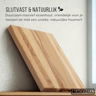 Blackwell Houten Snijplank - Met Greep - Essenhout - 60 x 40 x 4 cm