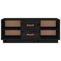 Tv-meubel 100x34x40 cm massief grenenhout zwart - thumbnail