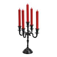 Kandelaar 5-armig van metaal zwart (B/H/D) 23x31x23cm - thumbnail