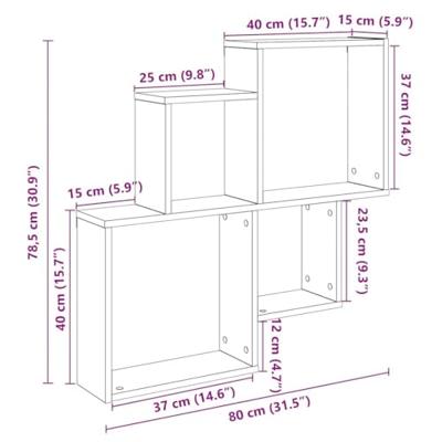 Wandschap 80x15x78,5 cm bewerkt hout artisanaal eikenkleurig Wandschap 80x15x78,5 cm bewerkt hout artisanaal eikenkleurig