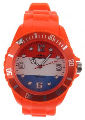 Nederlands Horloge met lichtgevende wijzers oranje Nederlands Horloge met lichtgevende wijzers oranje