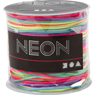 Creativ Company Macramé koord, dikte 1 mm, neon kleuren, 28 m/ 1 rol