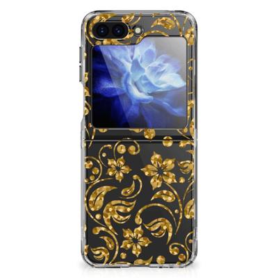 Samsung Galaxy Z Flip 6 | TPU Case | Gouden Bloemen
