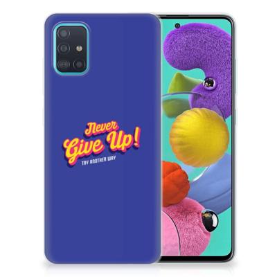 Samsung Galaxy A51 | Siliconen hoesje | met naam Never Give Up Samsung Galaxy A51 | Siliconen hoesje | met naam Never Give Up