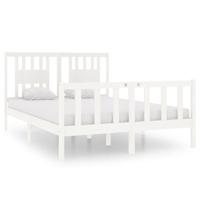 Bedframe massief hout wit 135x190 cm - thumbnail