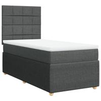 Boxspring met matras stof donkergrijs 80x200 cm - thumbnail