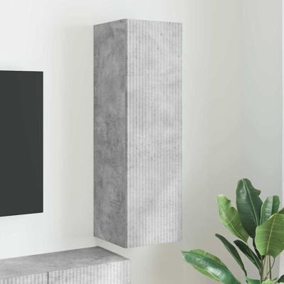 TV Wandkast Wandgemonteerd Beton 30 x 31 x 100 cm Bewerkt hout TV Wandkast Wandgemonteerd Beton 30 x 31 x 100 cm Bewerkt hout