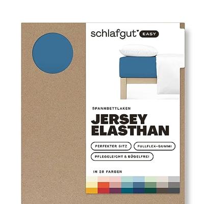 Schlafgut Schlafgut EASY Jersey Elasthan Hoeslaken M - 120x200 - 130x220 615 Blue Mid - thumbnail