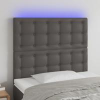 Hoofdbord LED 144x5x78/88 cm kunstleer grijs - thumbnail
