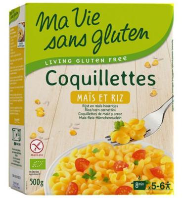 Macaroni van mais en rijst glutenvrij bio 500 Gram