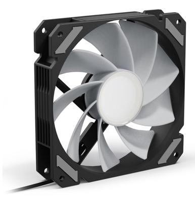 Sharkoon shark mirror rgb pwm reverse case fan (zwart, 120 x 120 x 25 mm)