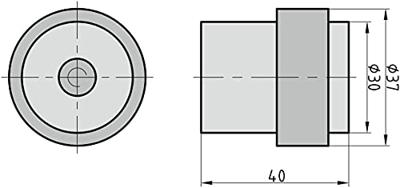 Basi 7704-0023 Deurstopper (Ø x h) 37 mm x 40 mm