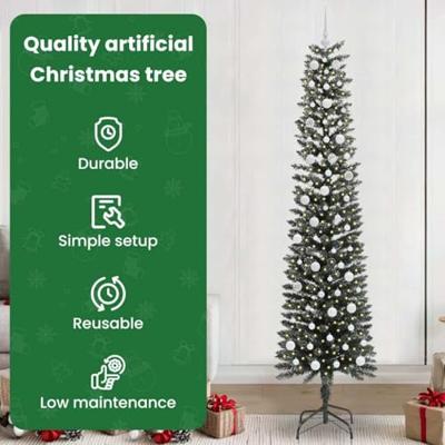 VidaXL Kunstkerstboom met 300 led groen 240 cm pvc en plastic en staal