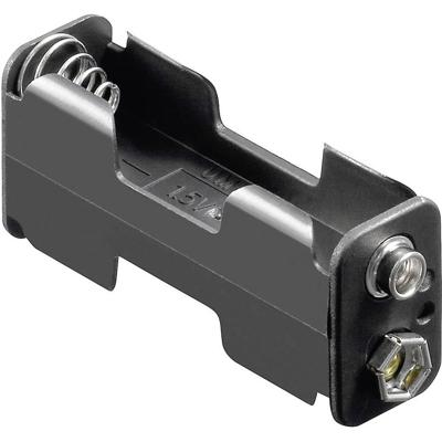 Goobay 12461 Batterijhouder Aantal cellen: 2 AA (penlite) Drukknopaansluiting (l x b x h) 60 x 26 x 16.5 mm