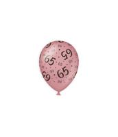 Ballonnen 65 Jaar Roze/Zwart (8st) - thumbnail