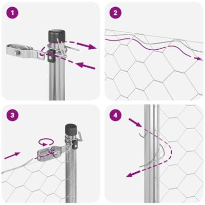 VidaXL Afrasteringspaal zilver 25 x 0,6 m (36 mm gaas) staal