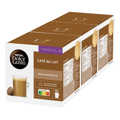Nescafe Dolce Gusto café au lait (3x 16 cups)