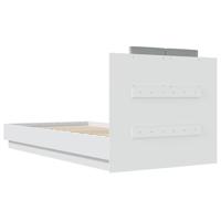 Bedframe met hoofdbord en LED-verlichting wit 90x190 cm - thumbnail