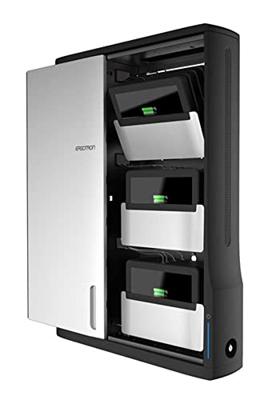 Ergotron Zip12, wandmontage, roestvrij staal, zwart, metallic, organizer voor laadstation, wandmontage, roestvrij staal, zwart, metallic, contact, zilver, staal