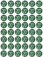 Agipa Kortinglabel -20%, groen, pak van 192 stuks, verwijderbaar - thumbnail