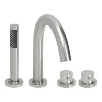 Badrandkraan Wiesbaden 4-gats thermostatisch RVS afbouwset - thumbnail
