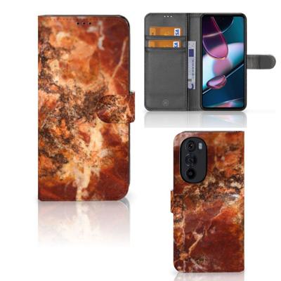 Motorola Edge 30 Pro | Bookcase | Marmer Bruin