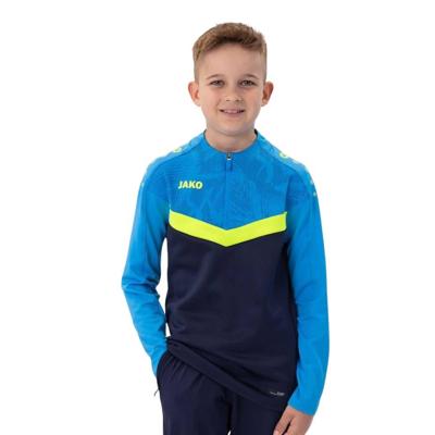 JAKO 8624K Ziptop Iconic Kids - Marine Jako-Blauw/Fluogeel - 140
