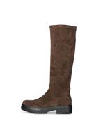 Poelman stretchlaarzen donkerbruin Imitatiesuède Dames - thumbnail