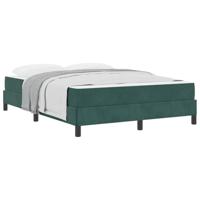 Boxspringbed met matras Donkergroen 160 x 210 cm Stof - thumbnail