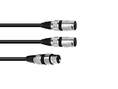 Omnitronic 30225206 XLR Adapterkabel [1x XLR-bus 3-polig - 2x XLR-stekker 3-polig] 3.00 m Zwart