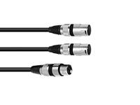 Omnitronic 30225206 XLR Adapterkabel [1x XLR-bus 3-polig - 2x XLR-stekker 3-polig] 3.00 m Zwart - thumbnail