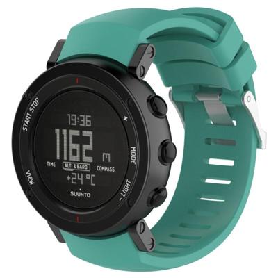 Silicone vervangende polsband voor SUUNTO core ALU Zwart (mintgroen)