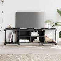 Tv-meubel 153x37x50 cm bewerkt hout zwart - thumbnail