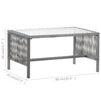 4-delige Loungeset met kussen poly rattan antraciet - thumbnail
