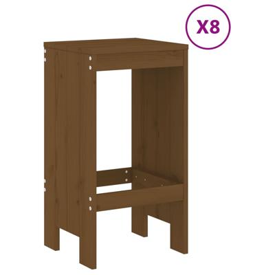 9-delige Tuinbarset massief grenenhout honingbruin - thumbnail