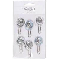 Vivi Gade Shaker clips, l: 49 mm, d 25 mm, zwart, blauw, grijs, wit, 6 stuk/ 1 doos - thumbnail