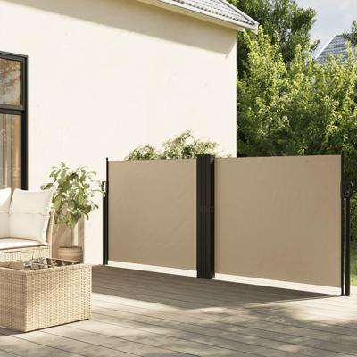 Windscherm uittrekbaar 120x1200 cm beige Windscherm uittrekbaar 120x1200 cm beige