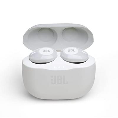 JBL Tune 120 TWS In-Ear Bluetooth-hoofdtelefoon in het wit - draadloze oortelefoon met geïntegreerde microfoon - muziek streamen tot 4 uur met slechts één batterijlading - incl. oplaadcase