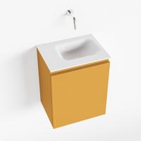 MONDIAZ OLAN 40cm toiletmeubel ocher. LEX wastafel talc rechts geen kraangat - thumbnail